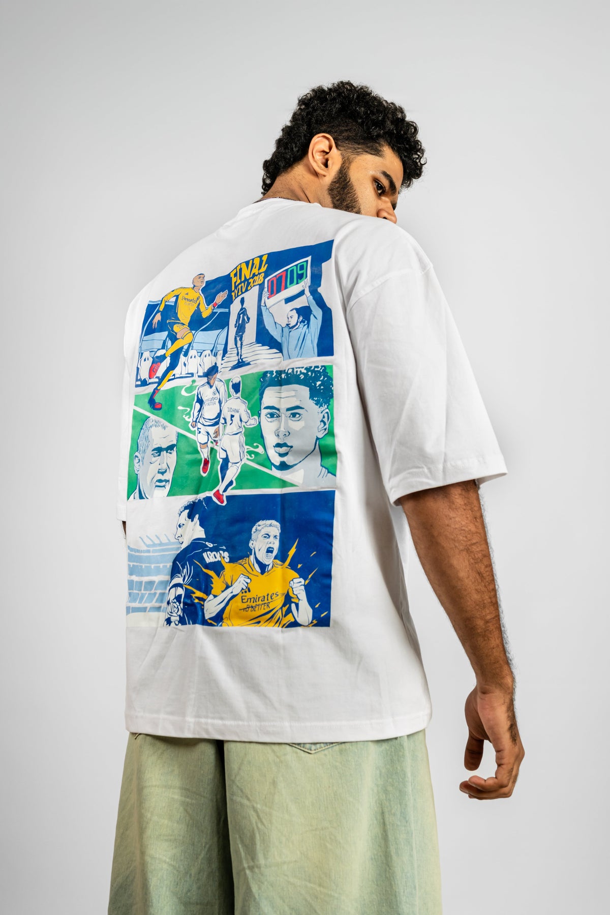 Real Madrid merch styled shot - streetwear photoshoot